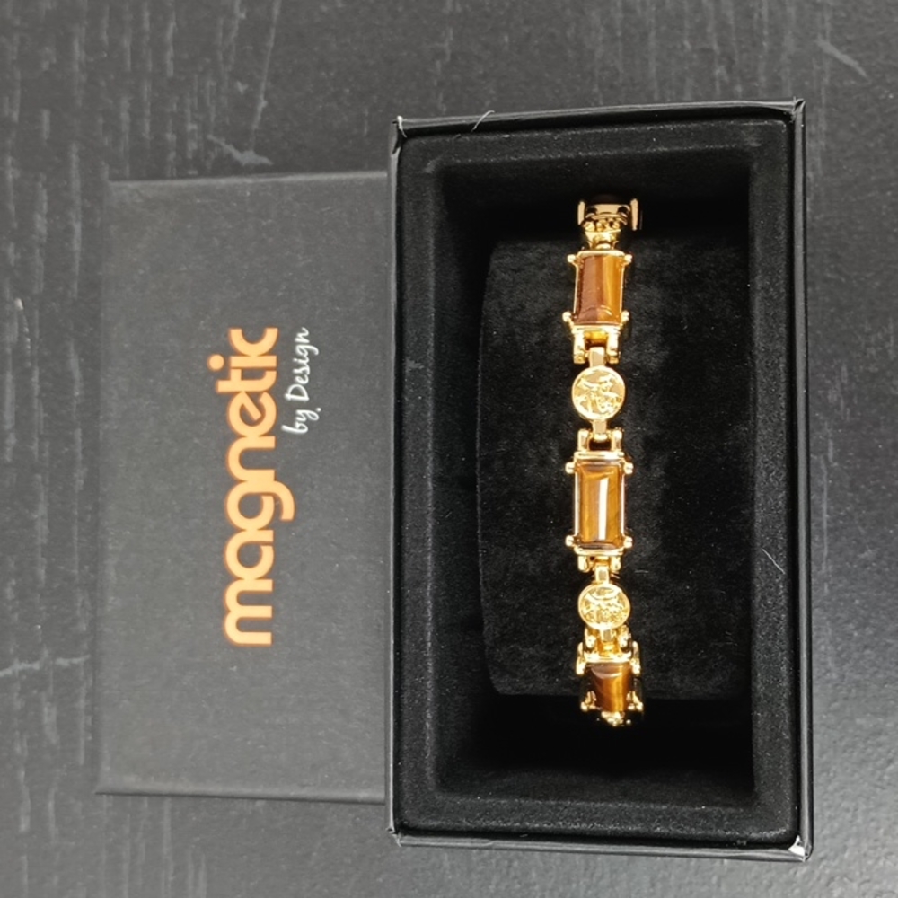 NWT MAGNETIC BY DESIGN TIGER EYE BRACELET